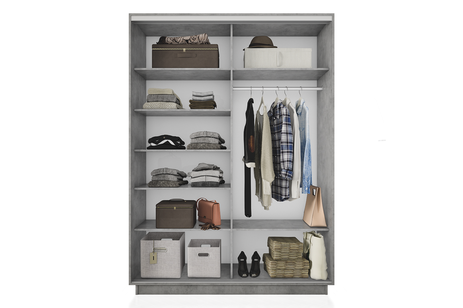 Шкафы-купе - изображение №4 "Шкаф-купе Премиум 2х дв 120х220х60 Бетон"  на www.Angstrem-mebel.ru