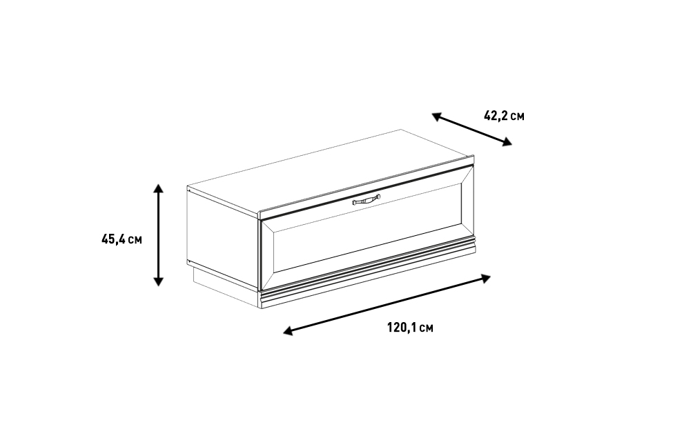 Тумбы под телевизор - изображение №4 "Тумба Адажио под телевизор с выдвижным ящиком"  на www.Angstrem-mebel.ru