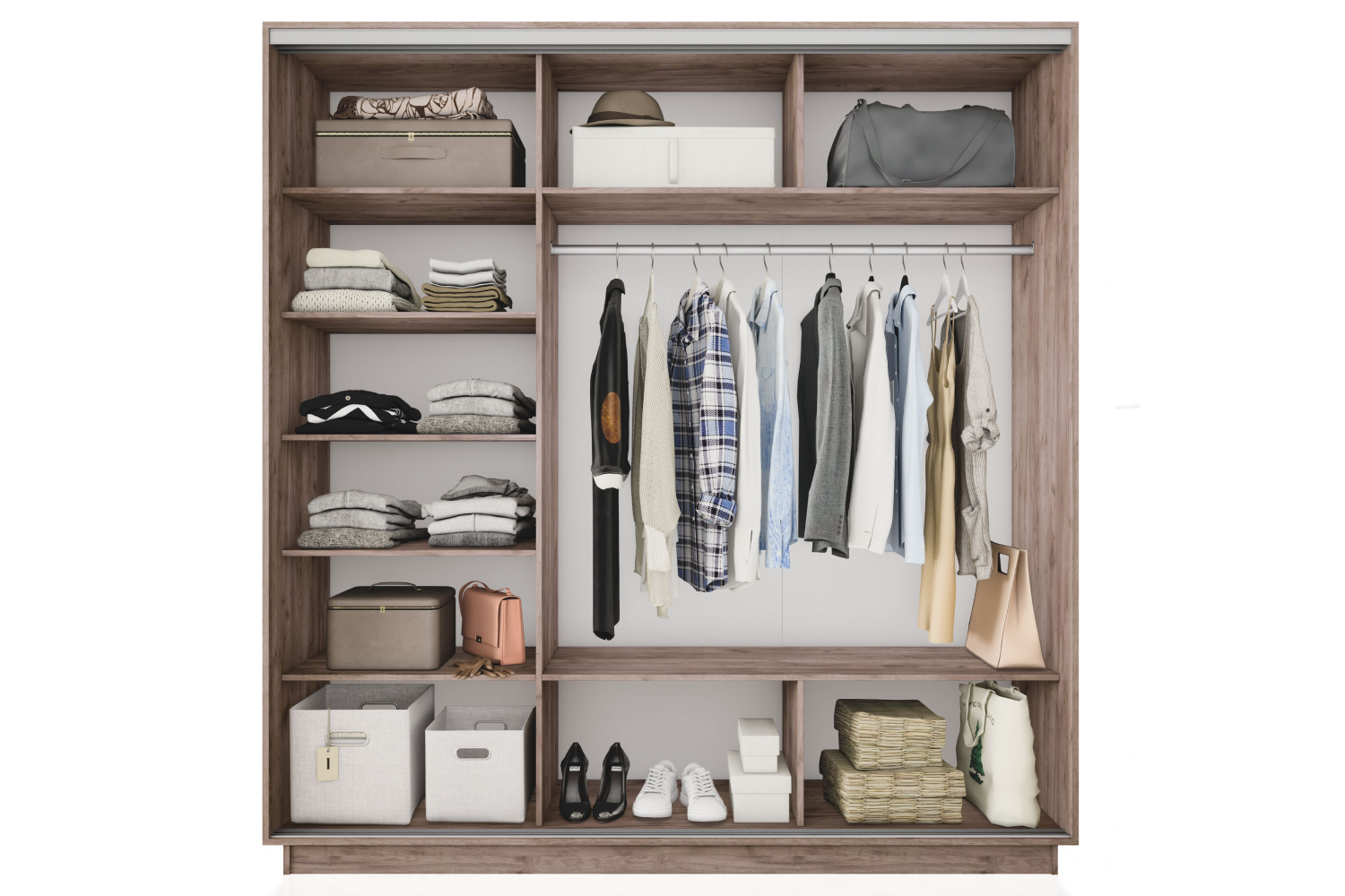 Шкафы-купе - изображение №4 "Шкаф-купе Премиум 3х дверный 2100х2400х600 Крафт табачный"  на www.Angstrem-mebel.ru