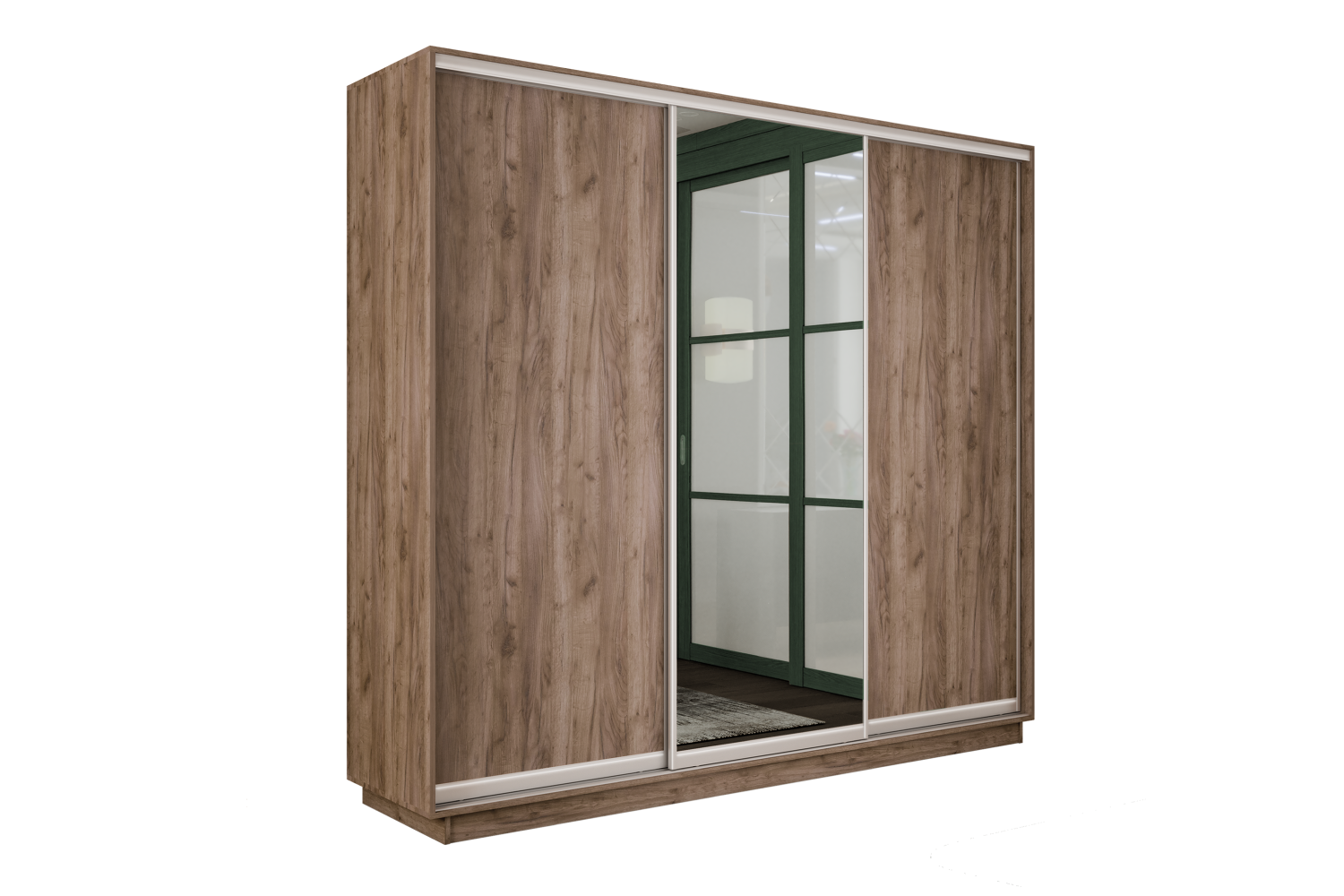 Шкафы-купе - изображение №3 "Шкаф-купе Премиум 3х дверный 2100х2400х600 Крафт табачный"  на www.Angstrem-mebel.ru